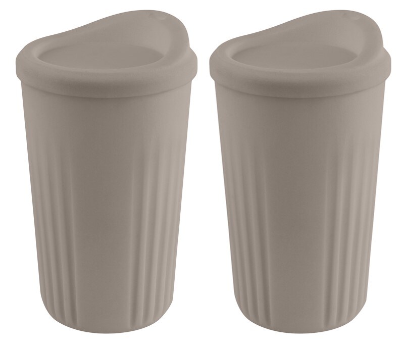 2-teiliges Mehrwegbecher Set -TO GO- in mokka, Ø 8,5 cm, H: 13,5 cm, 400ml