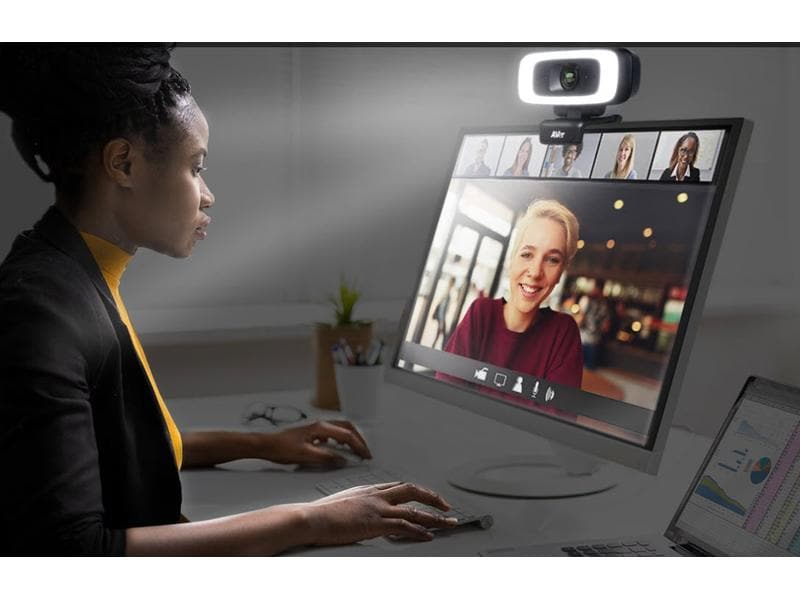 AVer CAM130 Webcam 4K 60 fps 4K Webcam mit intelligenter Beleuchtung für Ihr Home Office