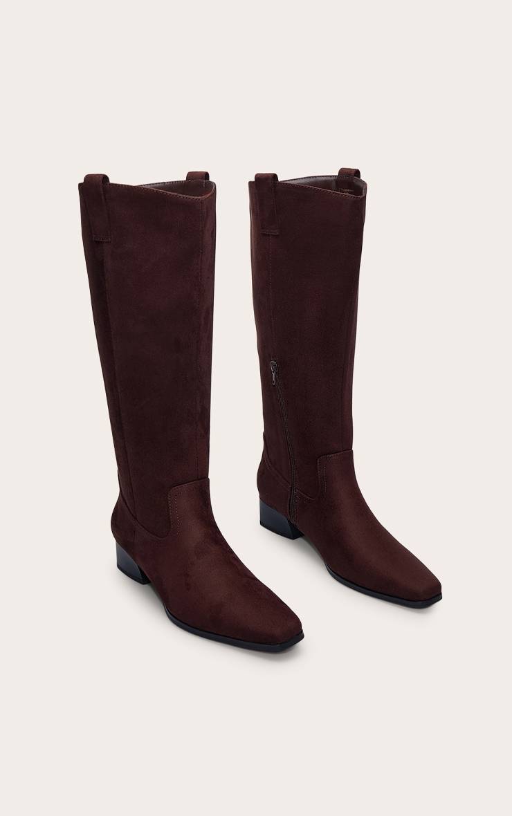 Chocolat Bottes Western Bout Rond En Synthétique