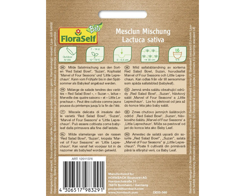 Biologische snij- en herbloei sla/losse sla FloraSelf Biologische open-pollinated seed sla zaden