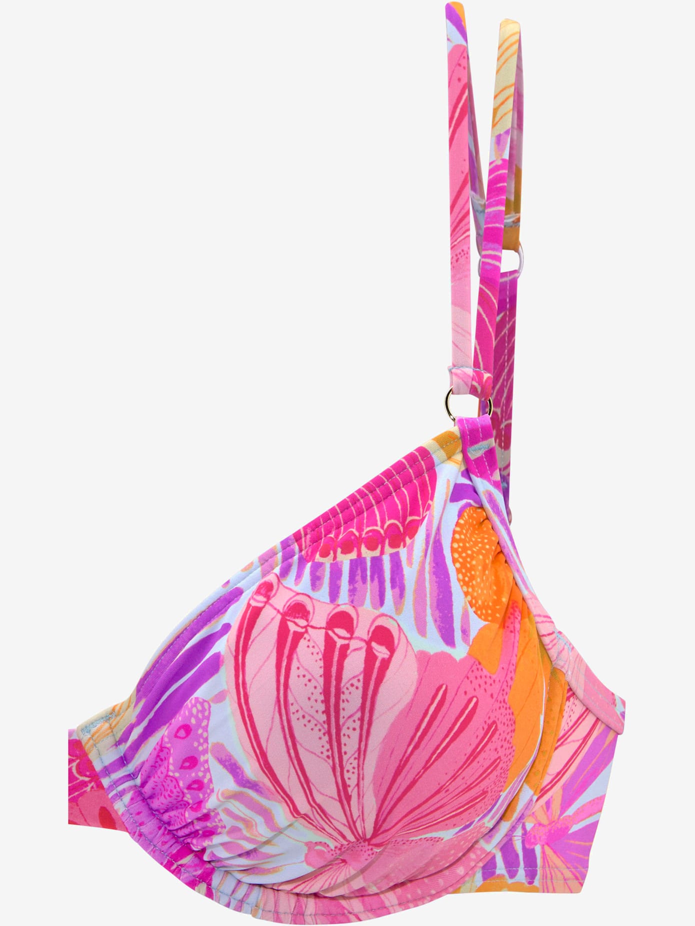 Haut de maillot de bain à armatures effet de couleur différent pour chaque pièce
