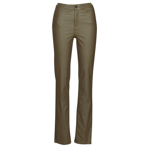 Vila - VICOMMIT COATED HW STRAIGHT PANT - Marron