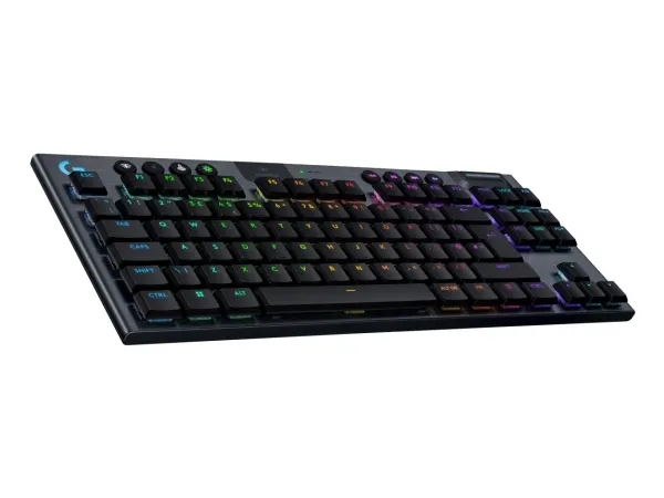 Logitech G G915 X - Tastatur - gaming, LIGHTSPEED - TKL - bagbelyst - trådløs - USB-C, Bluetooth, 2.4 GHz - sort