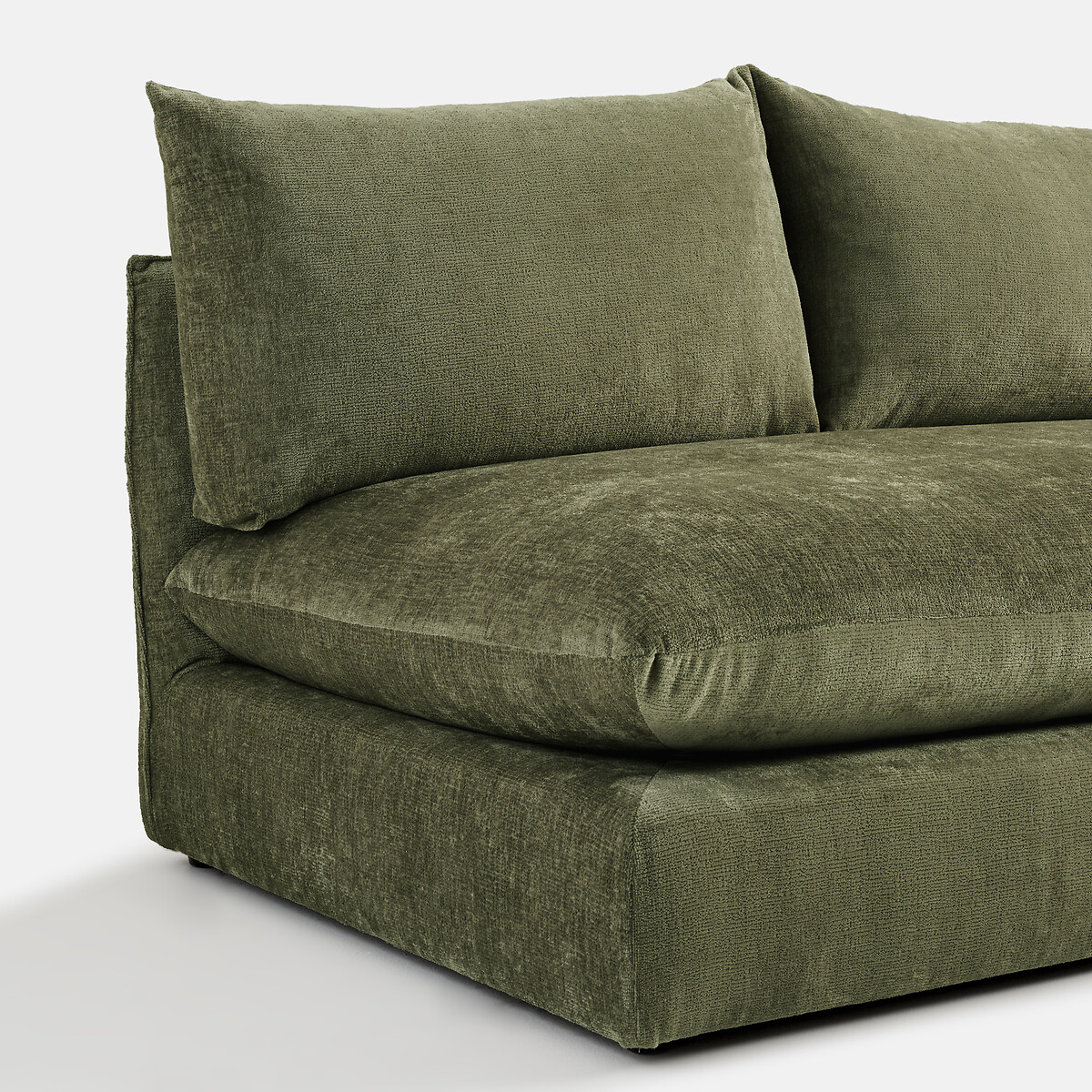 LA REDOUTE INTERIEURS<br>Sofá modular de 2 lugares. Veludo Malo texturizado