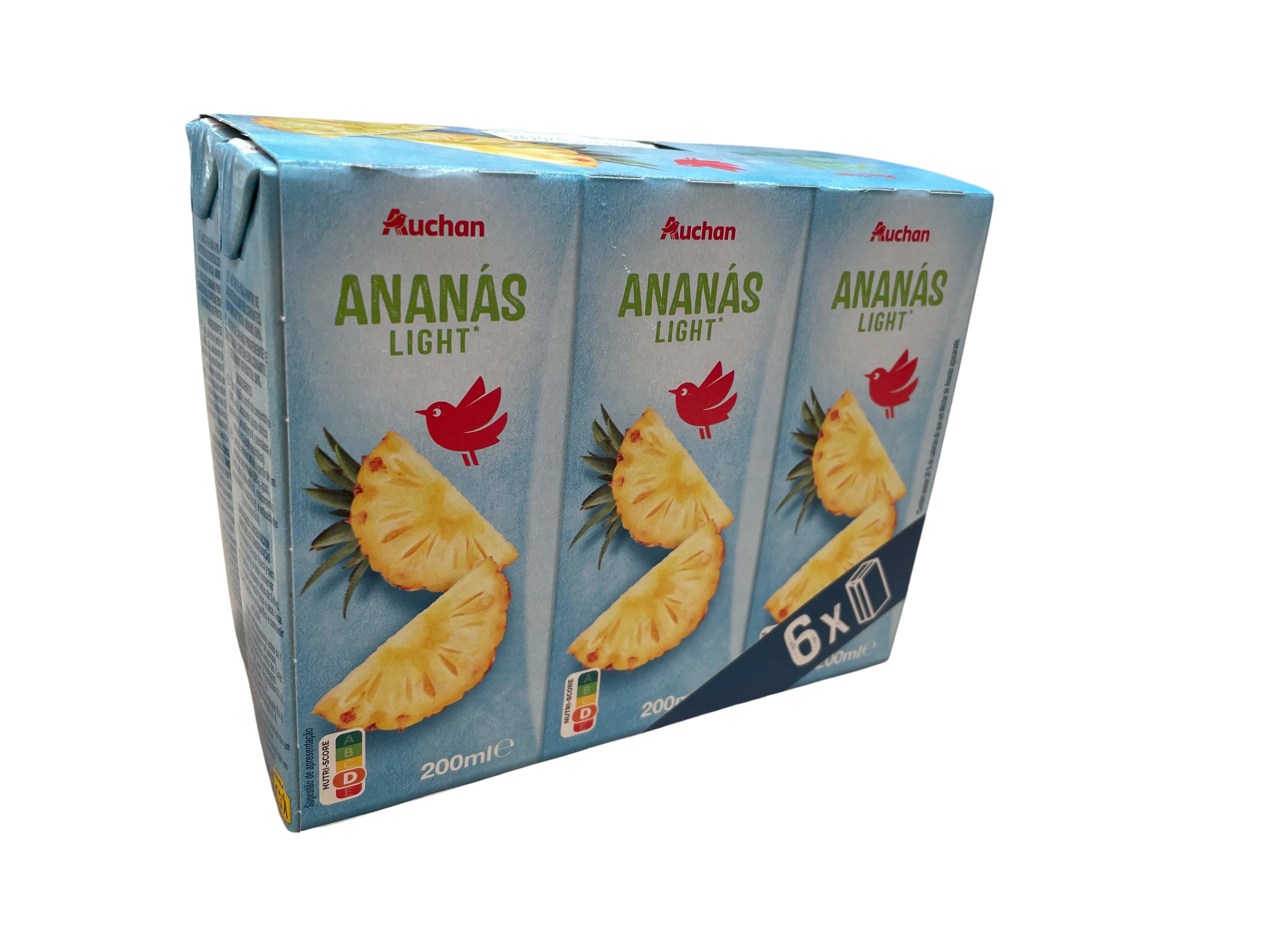 NÉCTAR AUCHAN ANANÁS LIGHT 6X200ML