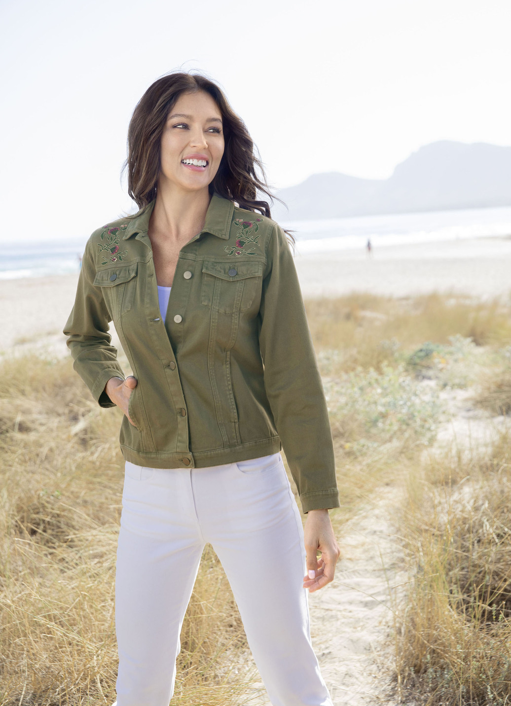 Bestickte Jeansjacke
