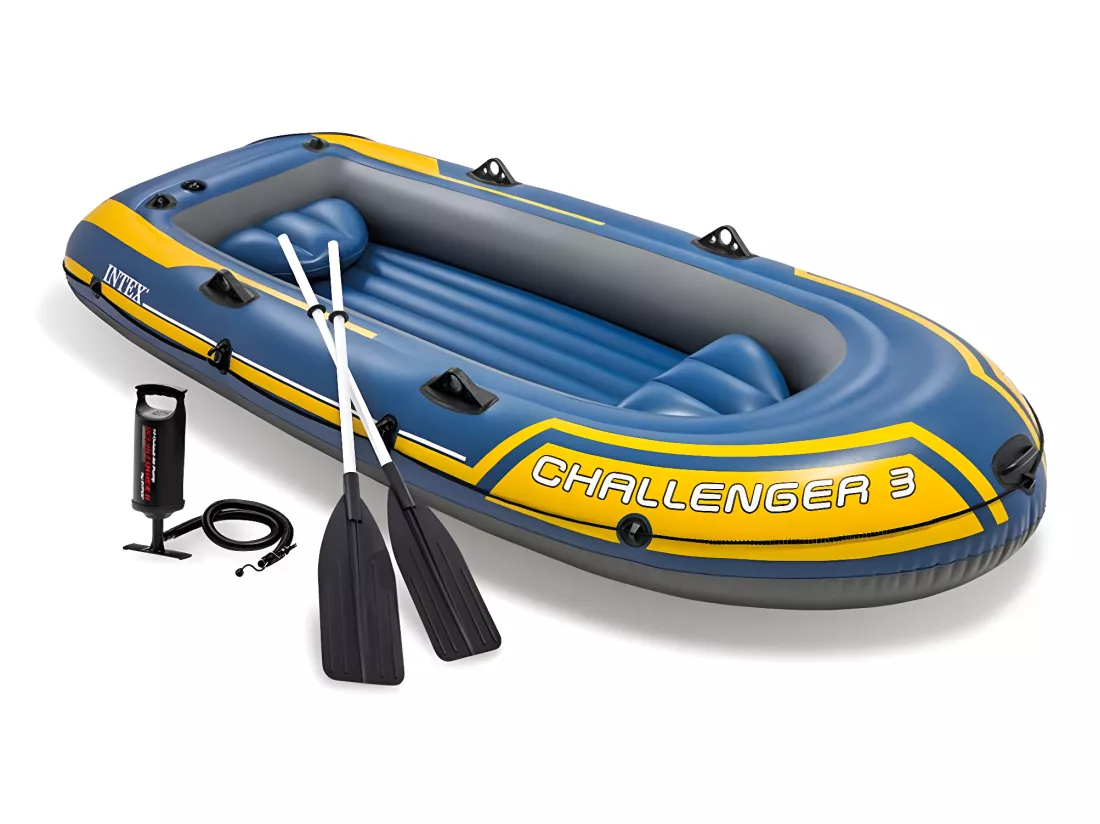 Kit bateau gonflable 3 places Challenger 3 avec rames et gonfleur - Intex