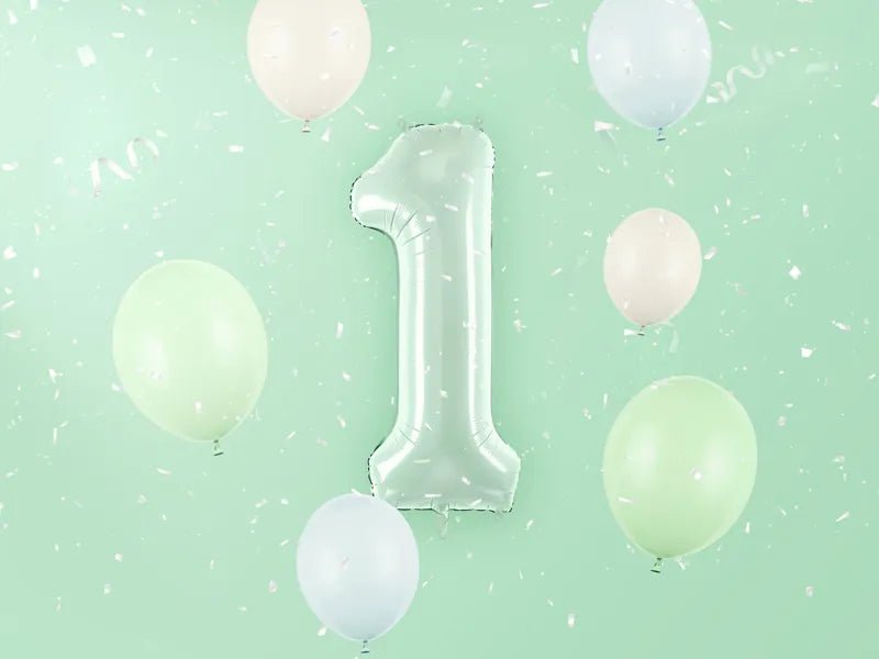 1 Jaar Cijfer Ballon Mintgroen 72cm