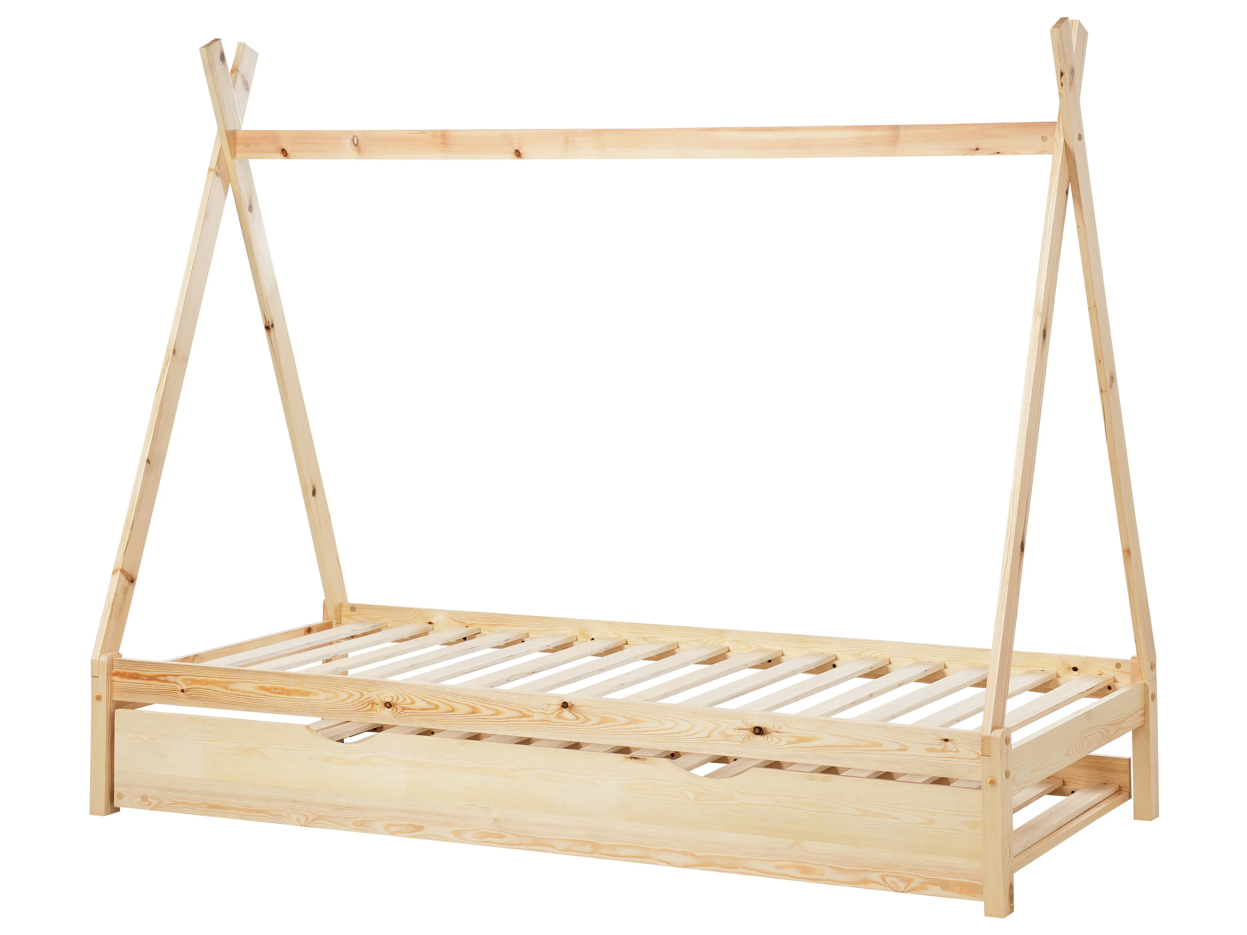 Kinderonderschuifbed Dennenhout TALMONTIERS 90 x 200 cm Lichtbruin