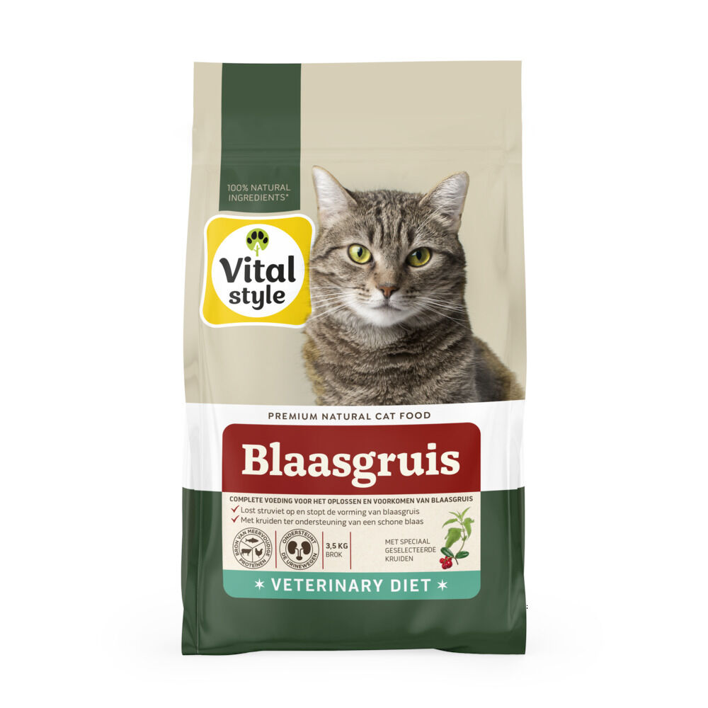 VITALstyle Blaasgruis - Kattenvoer - 3.5 Kilogram - Kip, rund