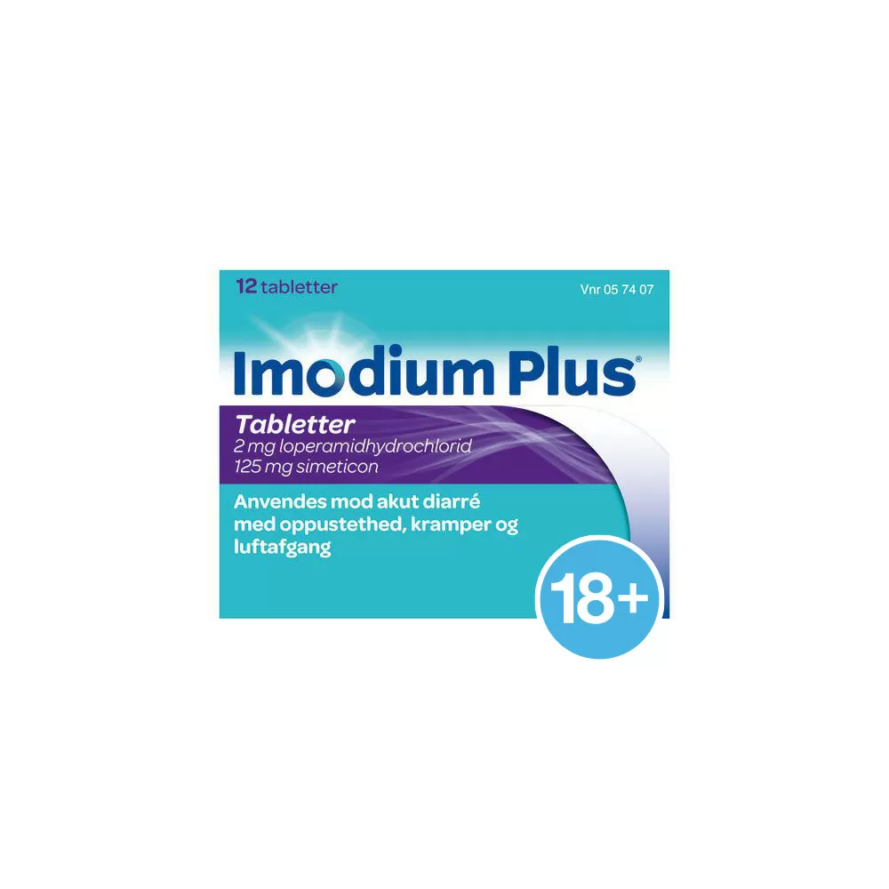 Imodium Plus 2mg  125 mg - 12 stk.