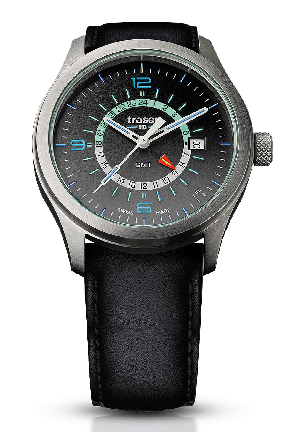 Traser Aurora GMT Silver Leder 107231