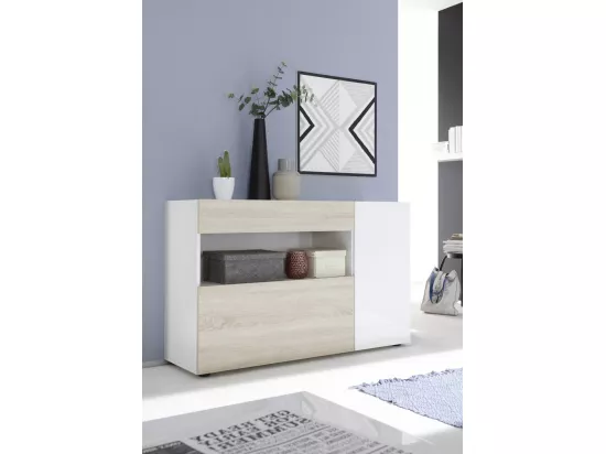 Buffet OXFORD blanc/chêne