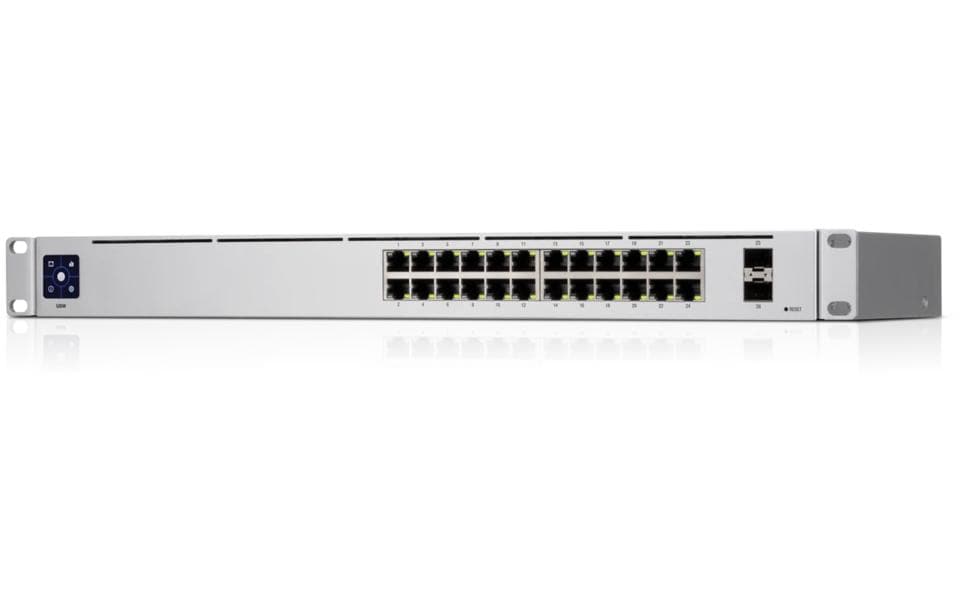Switch UniFi USW-24 24 Port<br>UniFi USW 24-Port Gigabit Switch mit 2x SFP, lüfterlos