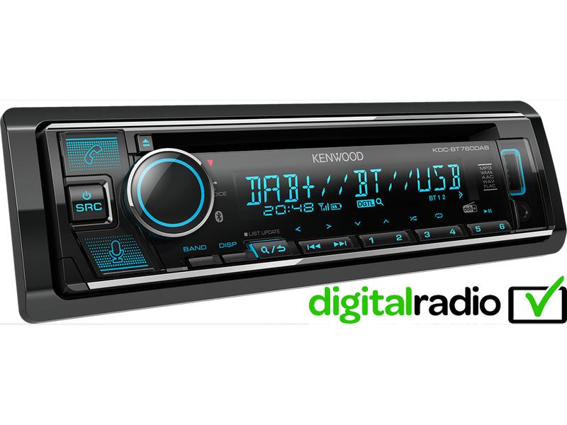 Kenwood Autoradio KDC-BT760DAB 1 DIN CD/USB-Receiver mit Bluetooth, Digitalradio DAB  & Amazon Alexa Control