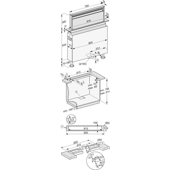 Miele Dunstabzugshaube DAD 4840 Black Levantar