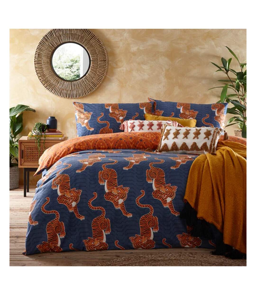 Furn - Parure de lit TIBETAN TIGER (Bleu) - UTRV2140