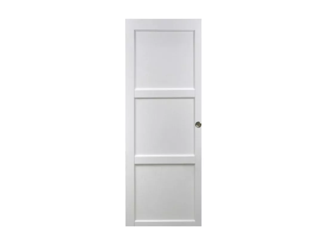 Porte Coulissante Korya Blanc 3 Panneaux H204 X L93 Et 2 Coquilles Gd Menuiseries