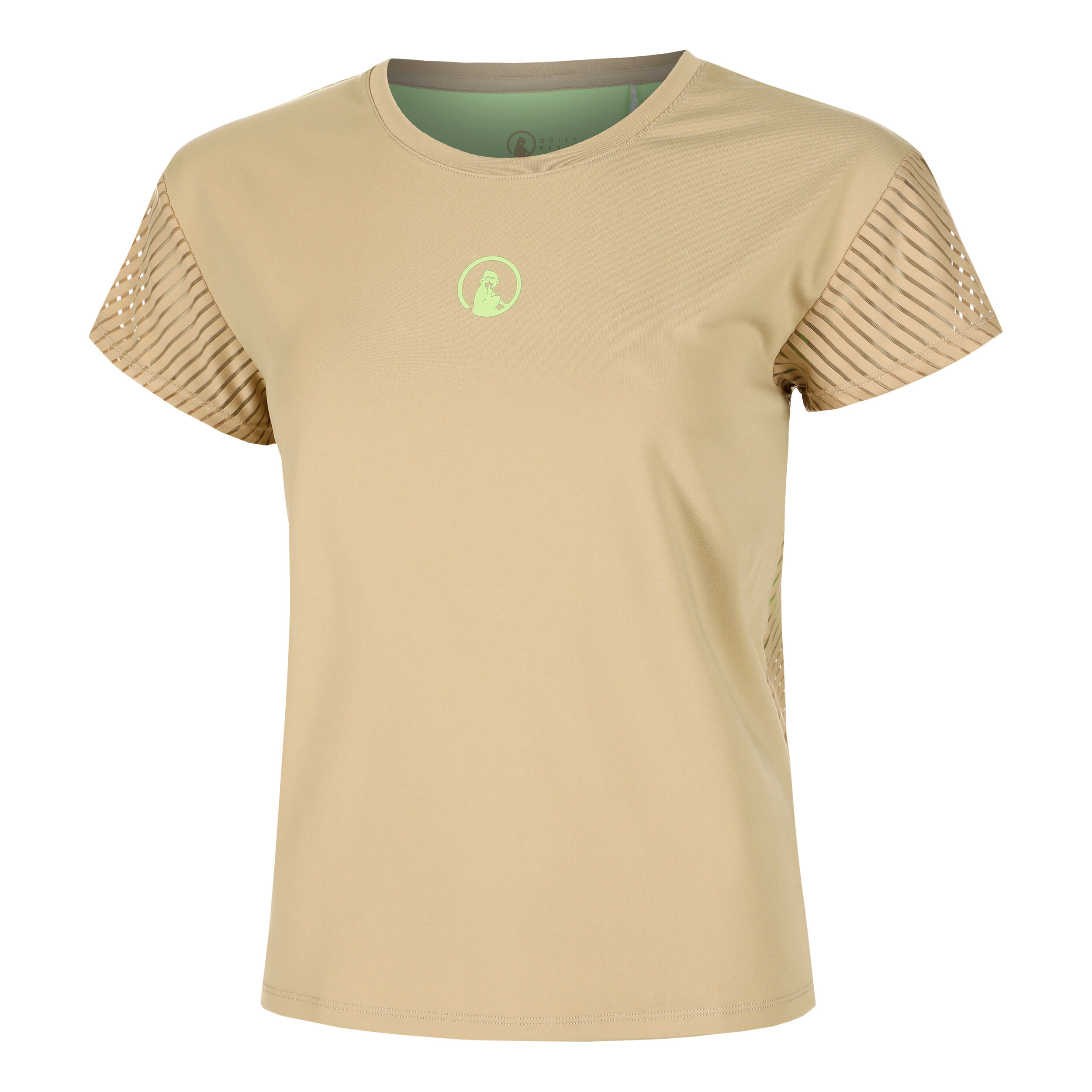 Quiet Please Wild Cross T-shirt Femmes - Beige , Vert Fluo
