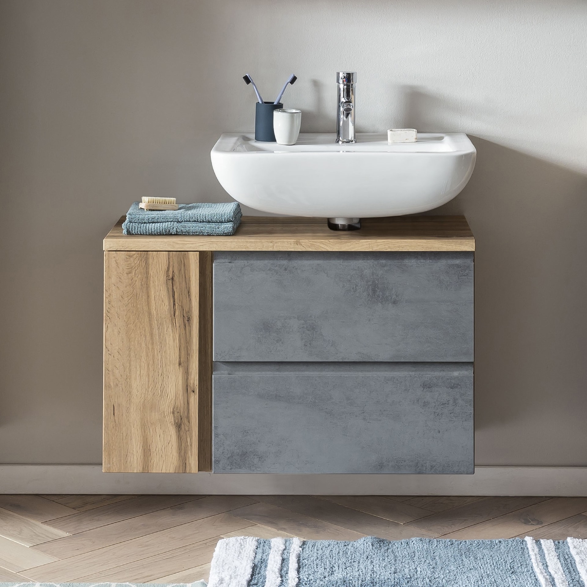 Bad-Waschbeckenunterschrank GENT hellgrau 85cm