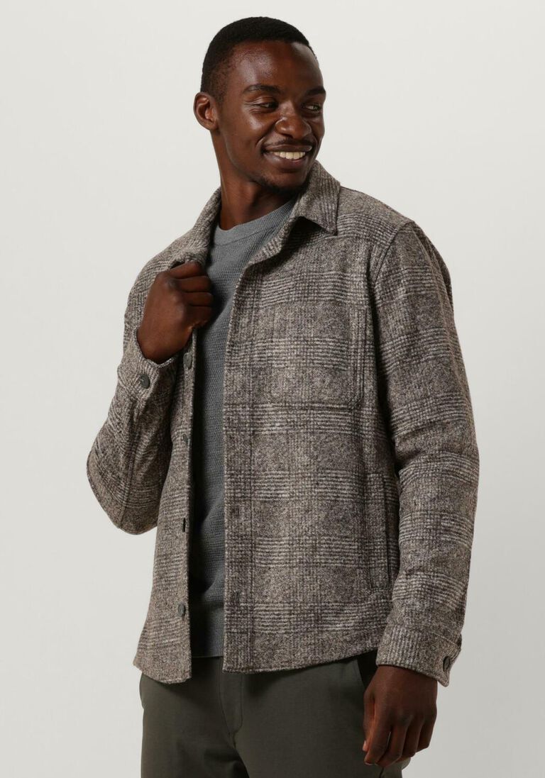 PROFUOMO grijze profuomo overshirt overshirt knit check