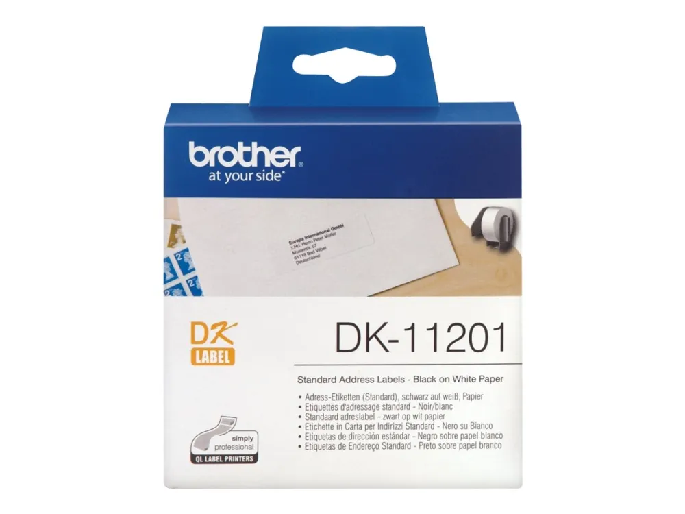 Brother DK-11201 label sort på hvid 29x90 mm - med 400 adresseetiketter