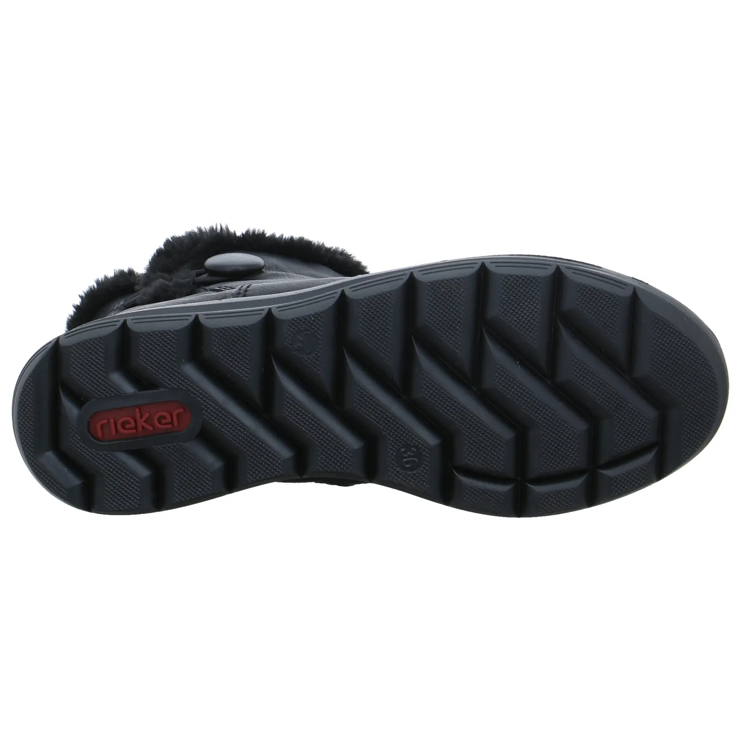 RIEKER Comfort-Stiefelette Schwarz Lederimitat  mit Wechselfussbett