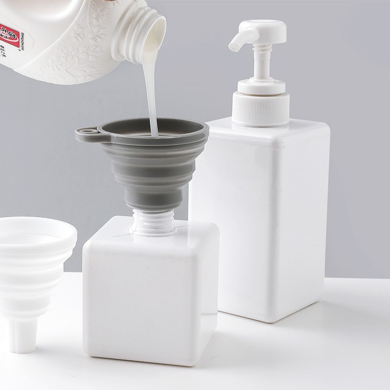 (Ø60x70mm) Mini Silikon Trichter Faltbarer Einfülltrichter Küchenhelfer für Öl / Flüssigkeiten / Pulver - Grau
