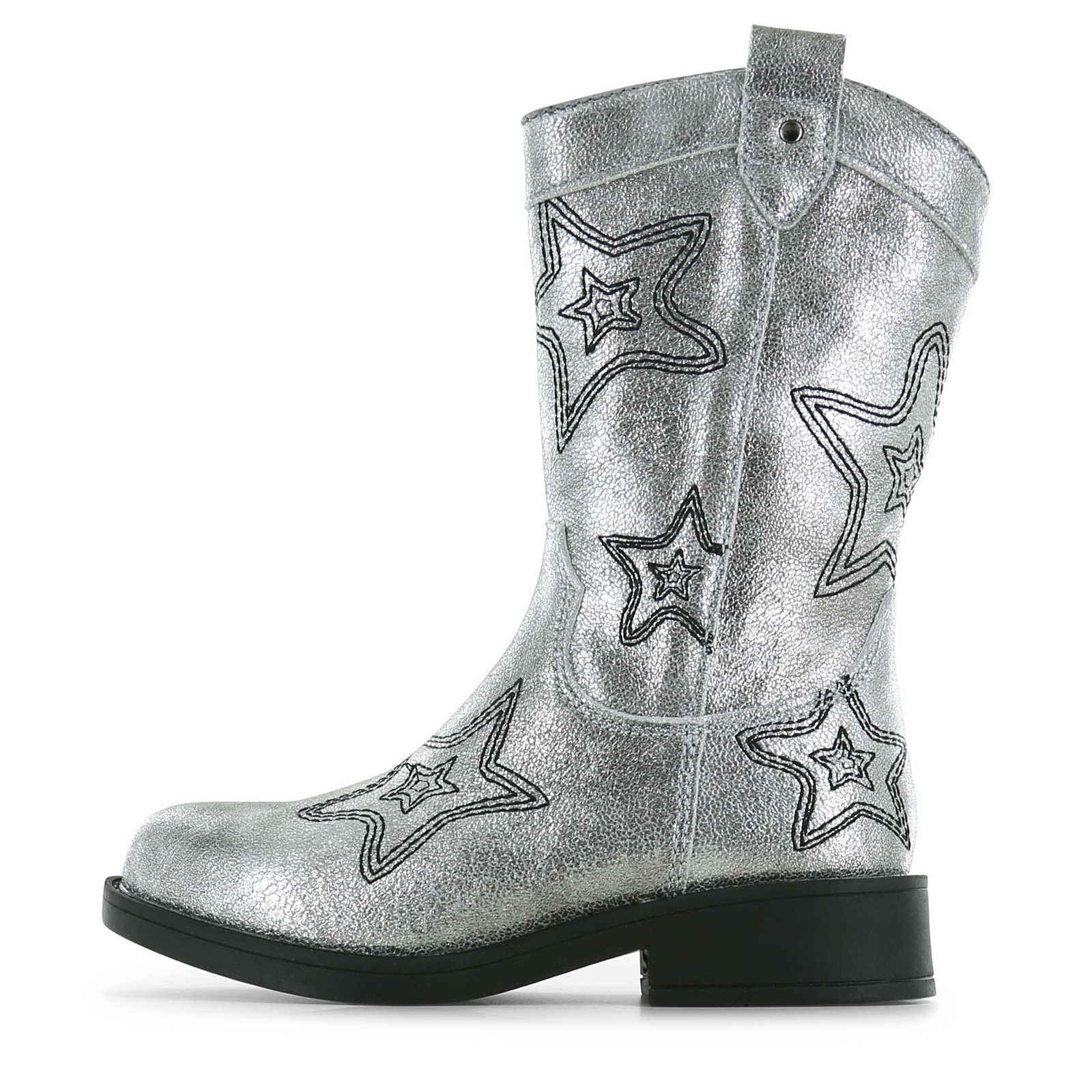 Shoesme silberne Westernstiefel mit Sternen