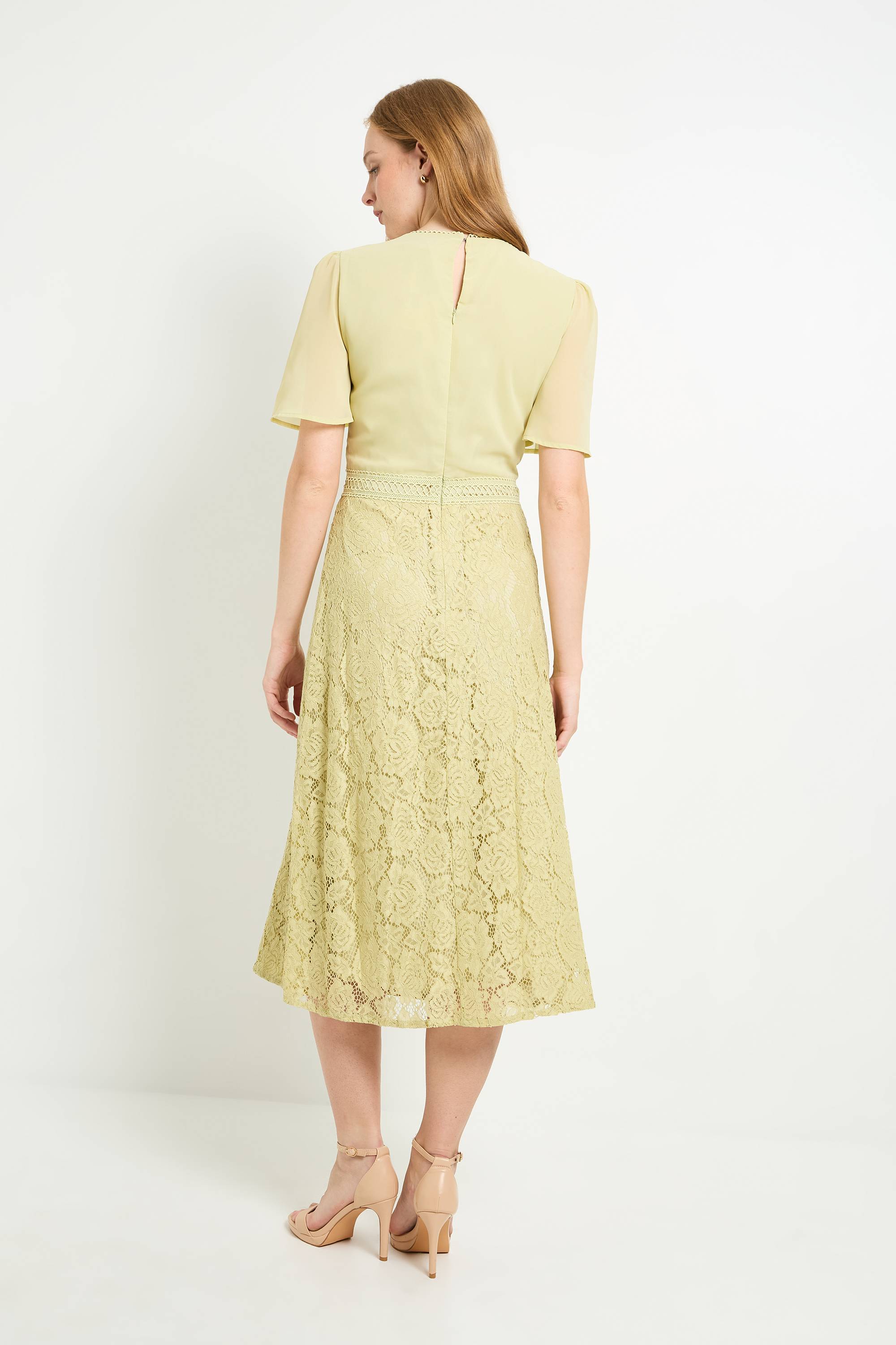 Wallis Robe Midi À Empiècement En Dentelle Dobby