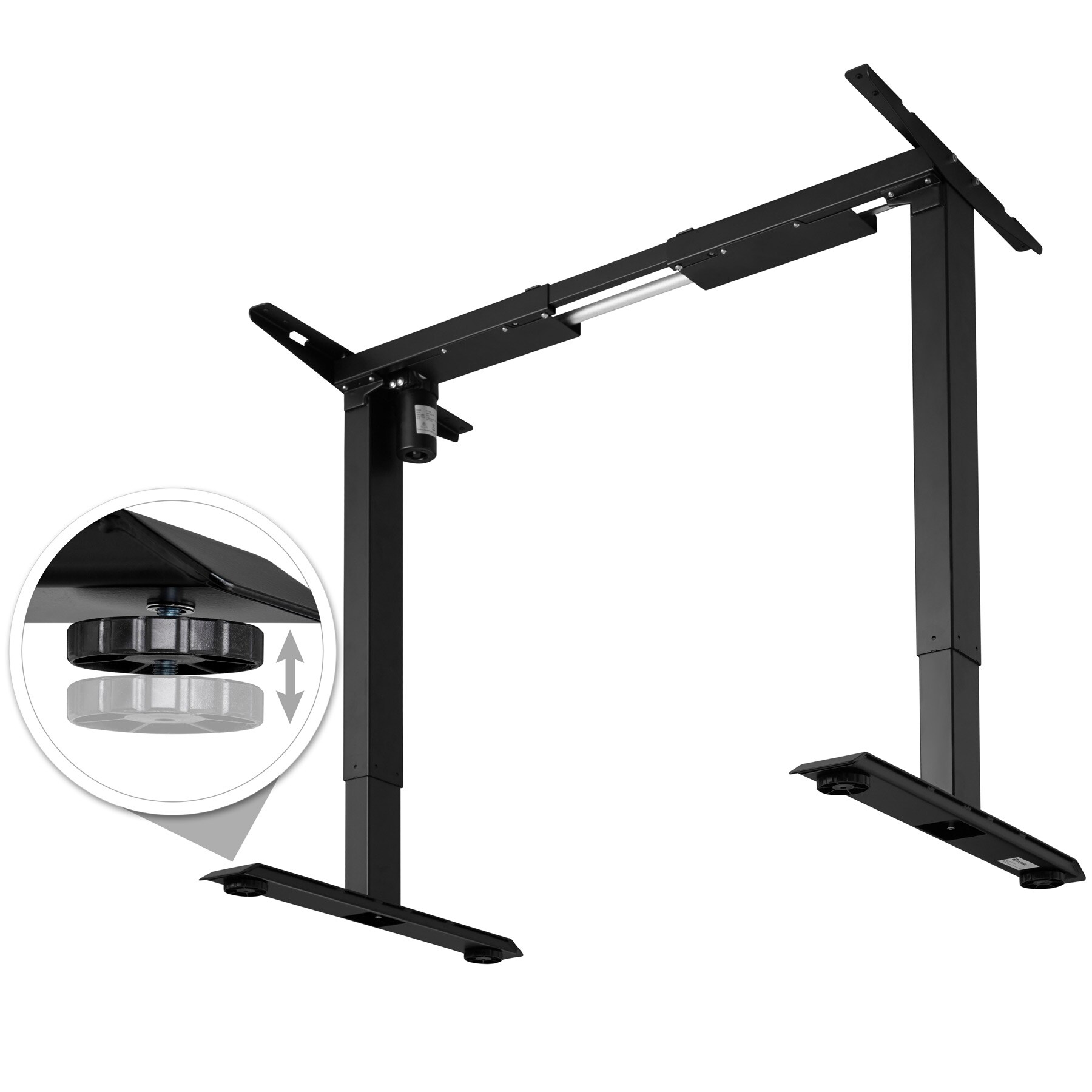 tectake® Tischgestell, elektrisch höhenverstellbar, breitenverstellbar, 85 - 129 x 65 x 71 - 121 cm