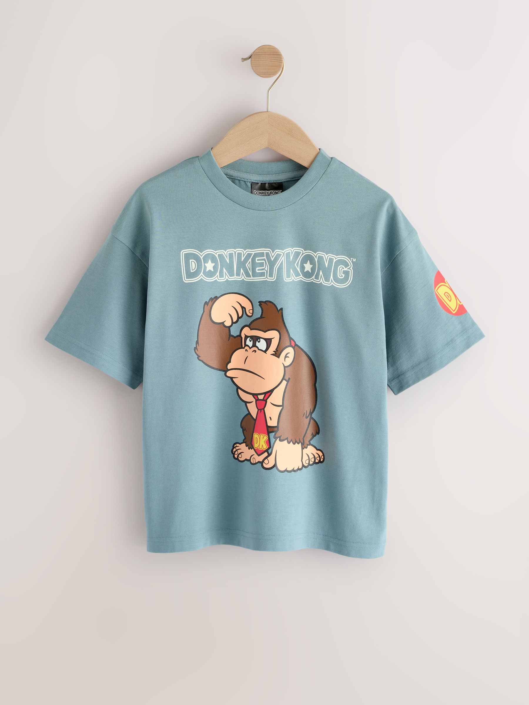 Blauwe Donkey Kong Print - Mario Gaming T-shirt (3-16jaar)