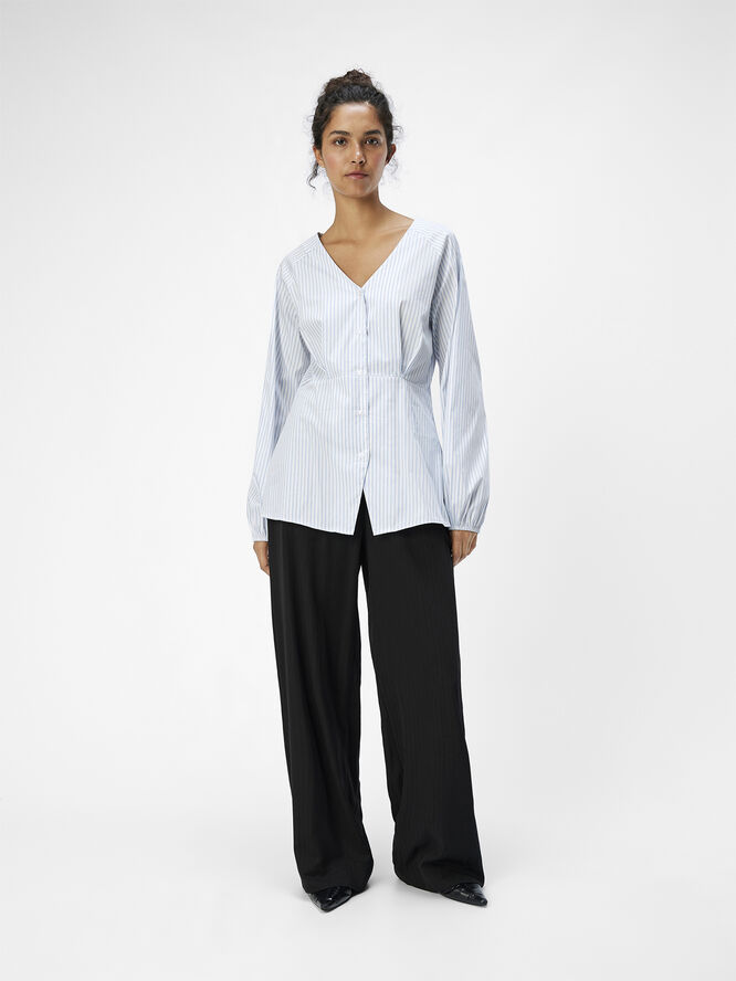 Object OBJTUTTA SCULPTURE FIT LS SHIRT E D Brunnera blue/white