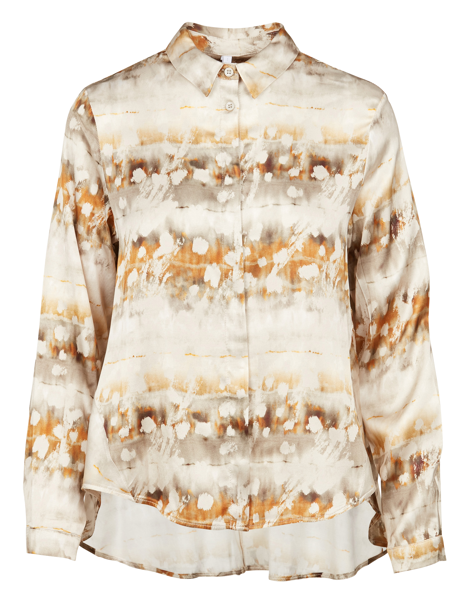 Chemise col classique en satin | Beige