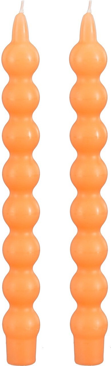 Mica Decorations dinerkaars oranje 6 uur D 2,7 H 25 cm 2 stuks