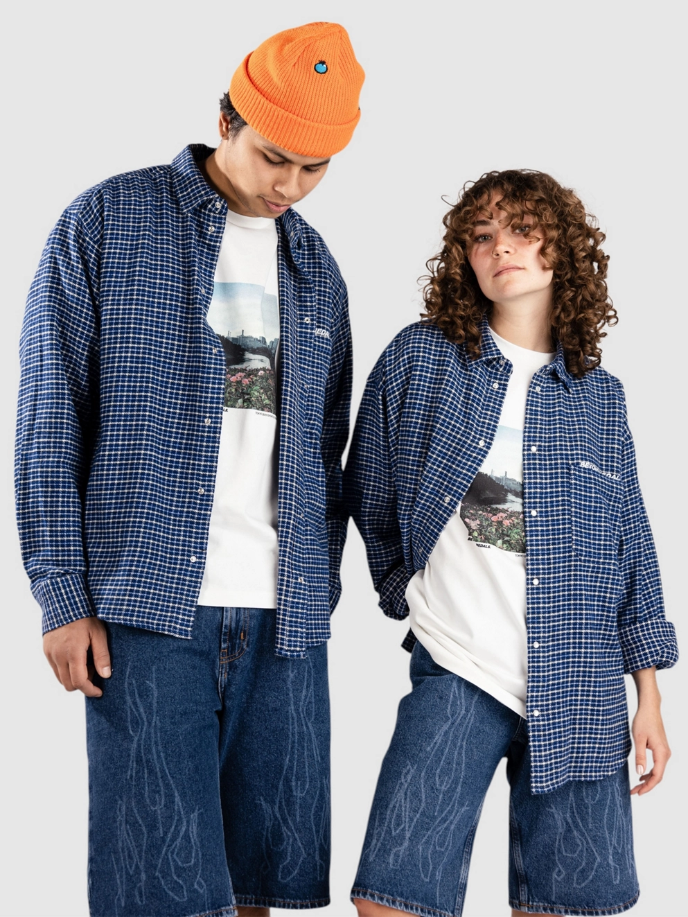 Beyond Medals Checkered Shirt blue