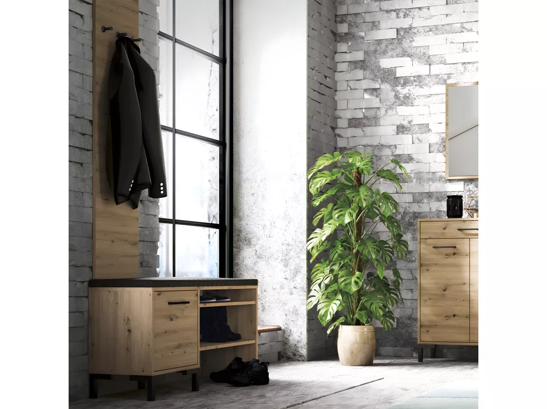 Porte-manteau mural 3 patères Liora Bois