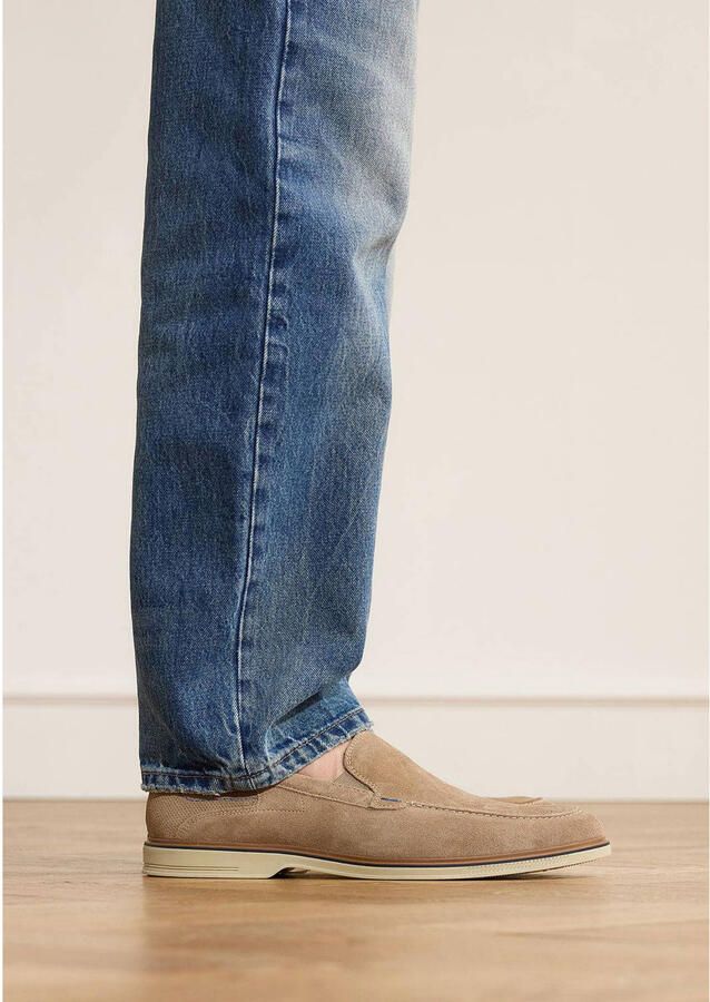 No Stress Heren Beige suède loafers