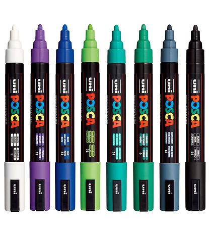 Posca Filzstifte - PC-5M - 8 st. - Kalte Farben