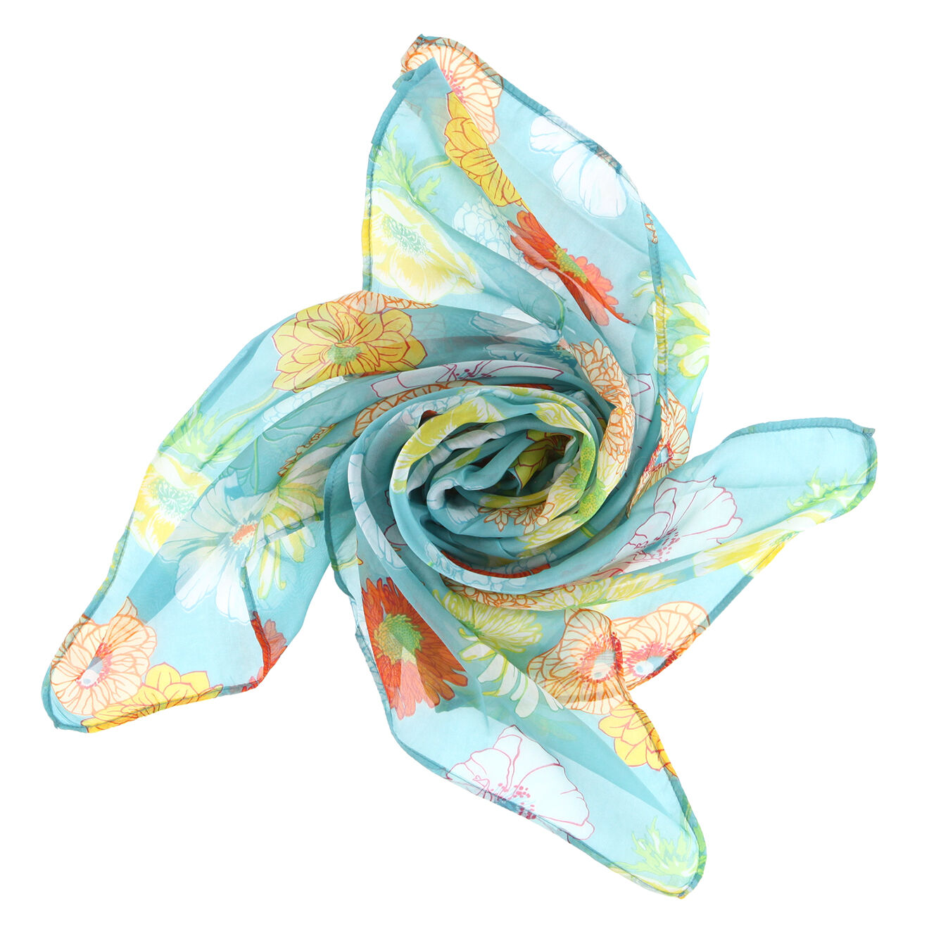 Manuel Canovas Paréo/Étole Palma en Voile de coton turquoise - 140x70 cm