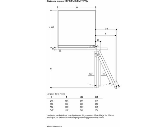 GAGGENAU - Congélateur encastrable armoire RVF417190