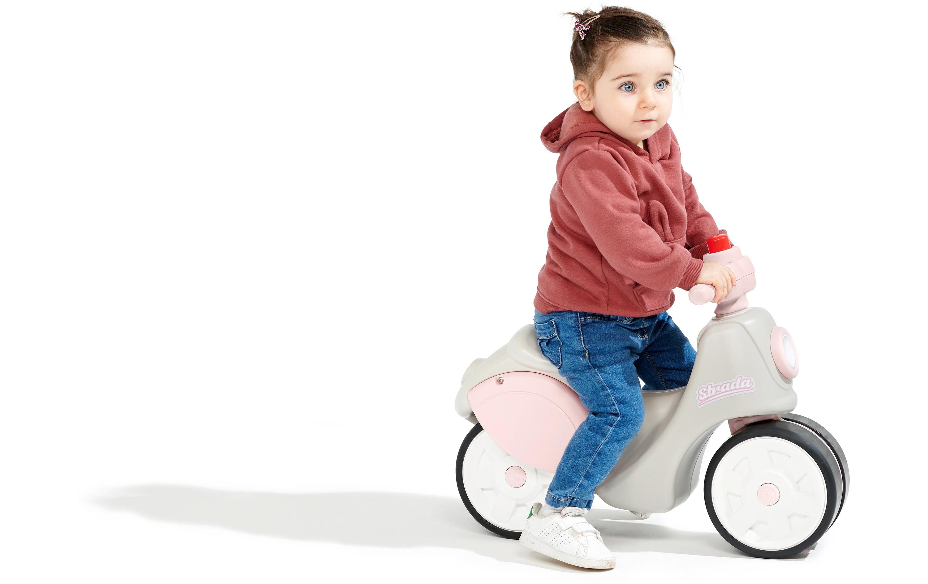 Rutschfahrzeug Strada Early Years VespaScooter mit geräuscharmen Rädern, Lenker mit Richtungsanzeige und Hupe