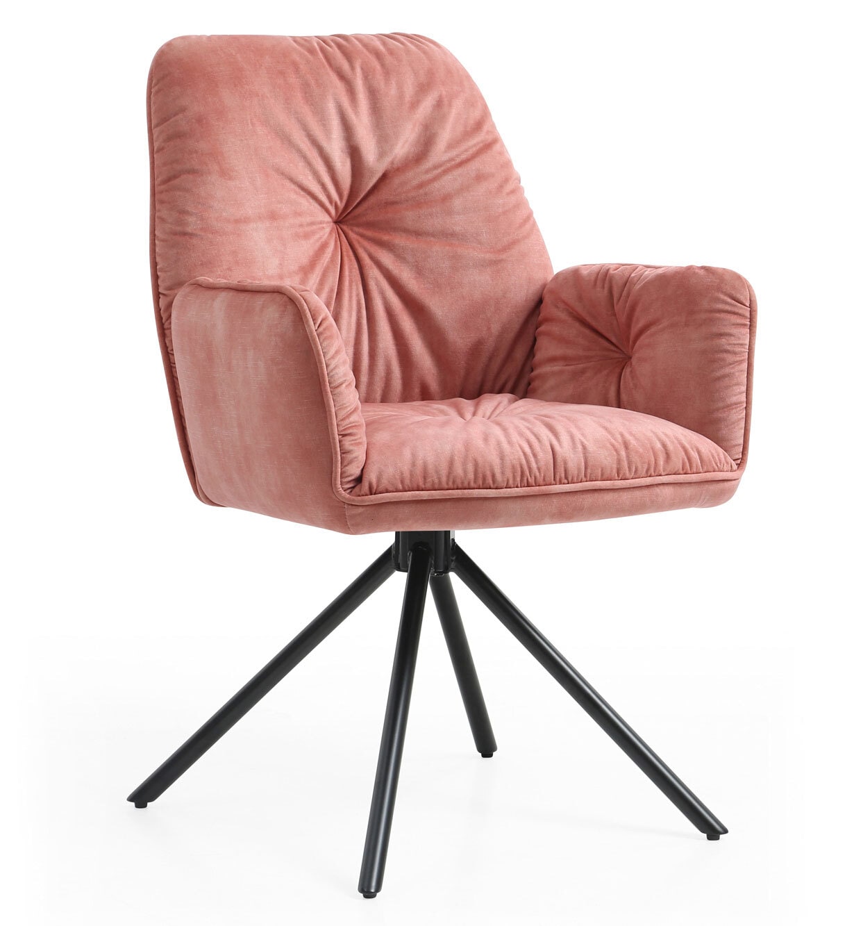 CASAVANTI Armlehndrehstuhl Samtvelours rosa