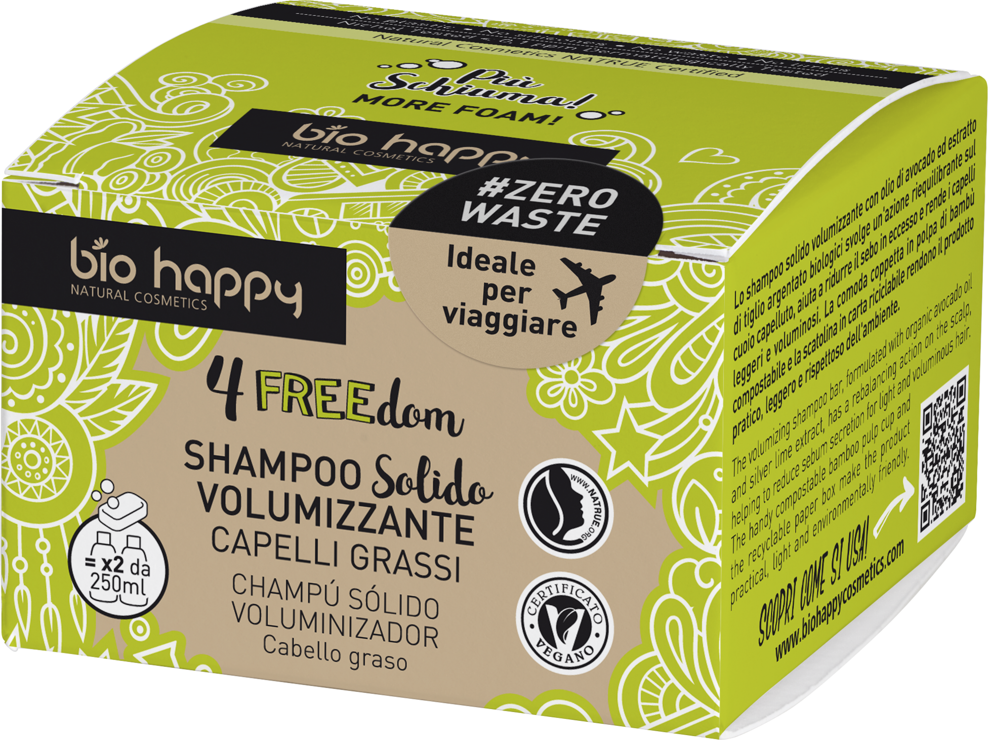 Bio Happy  4FREEdom Volumizing Solid Shampoo, 55 g