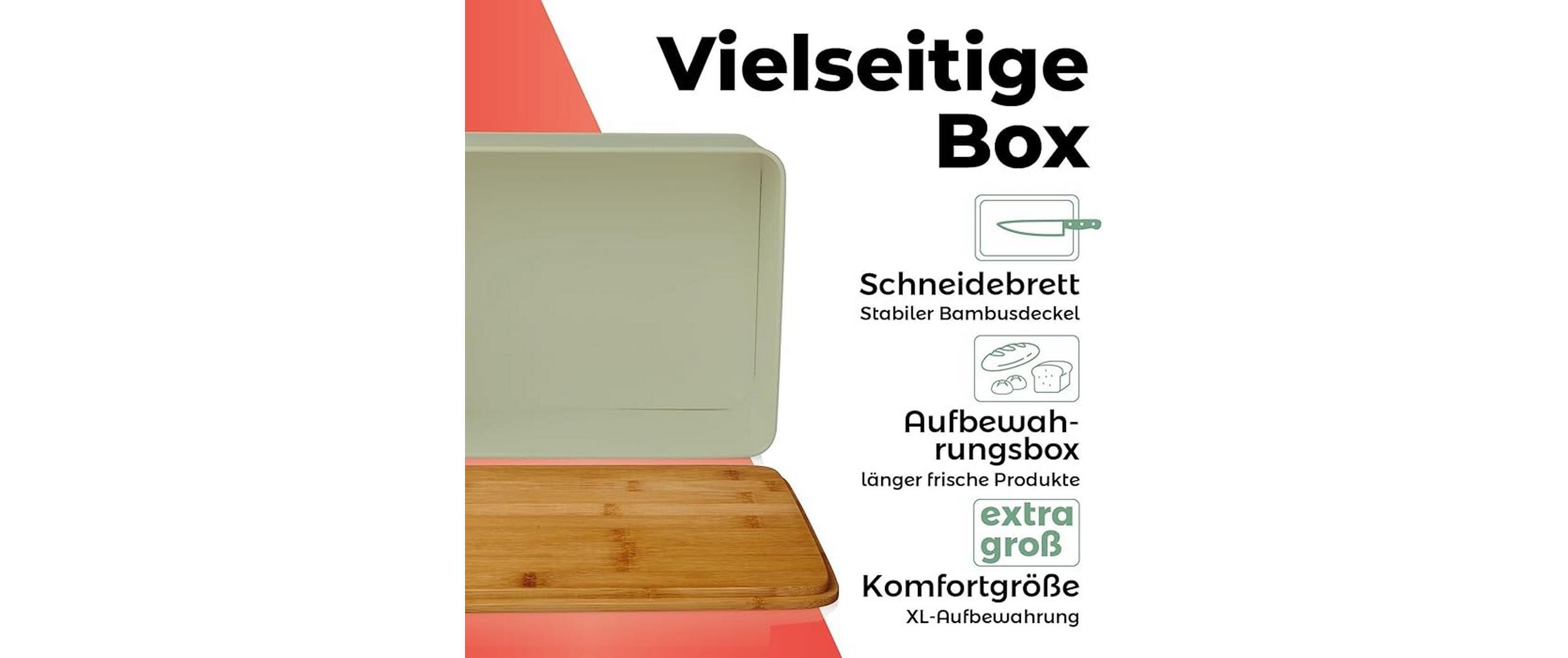 Brotkasten 30 x 23 x 14 cm Metall, Holzdeckel, China BambusBrotdose