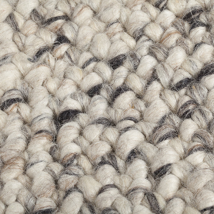 Wollen vloerkleed - Lorraine Grijs/Creme | Warm