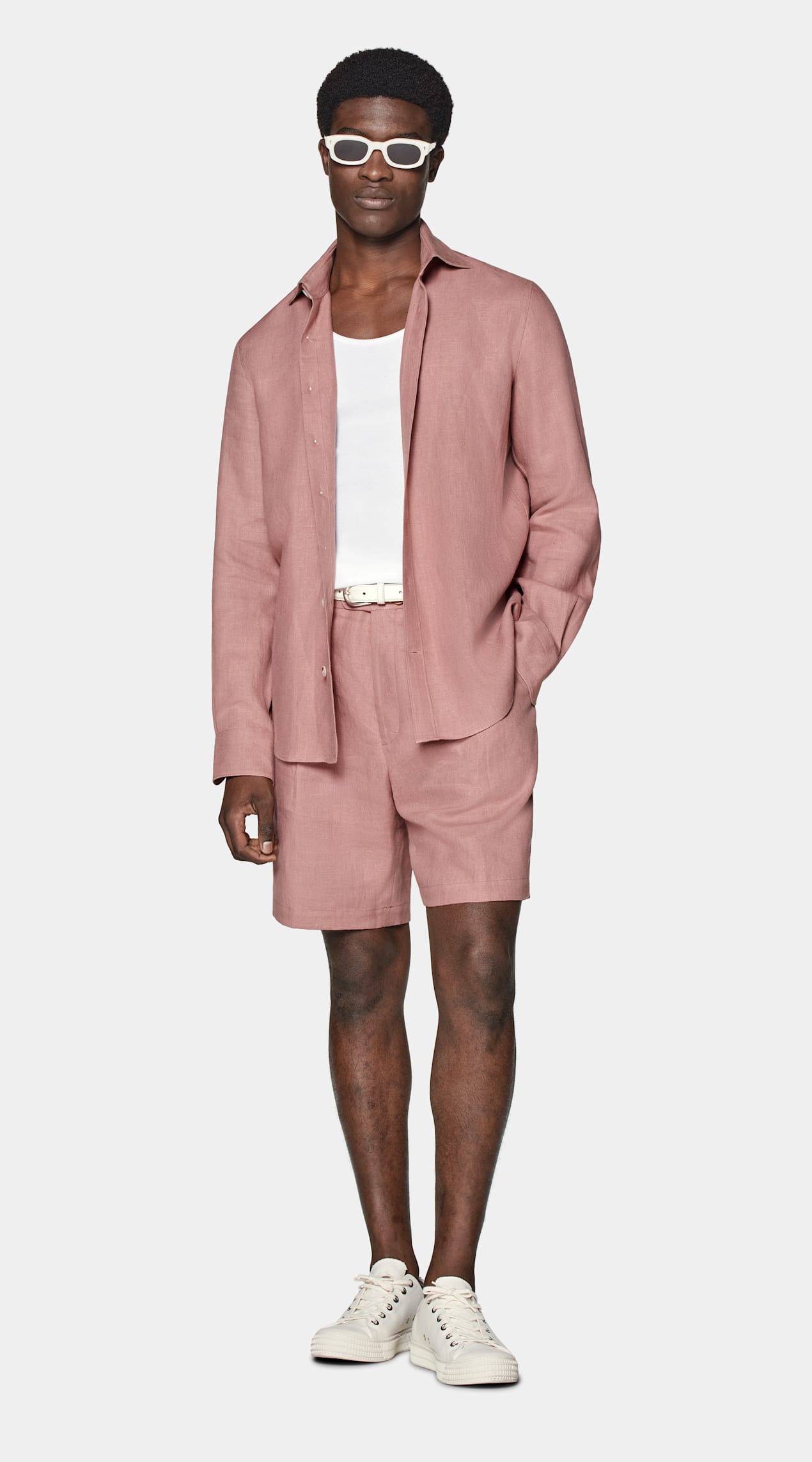Chemise coupe ajustée rose