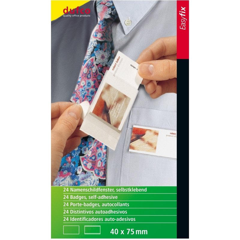 Dufco Namensschilder, selbstklebend, 40 x 75 mm, 24 Stück