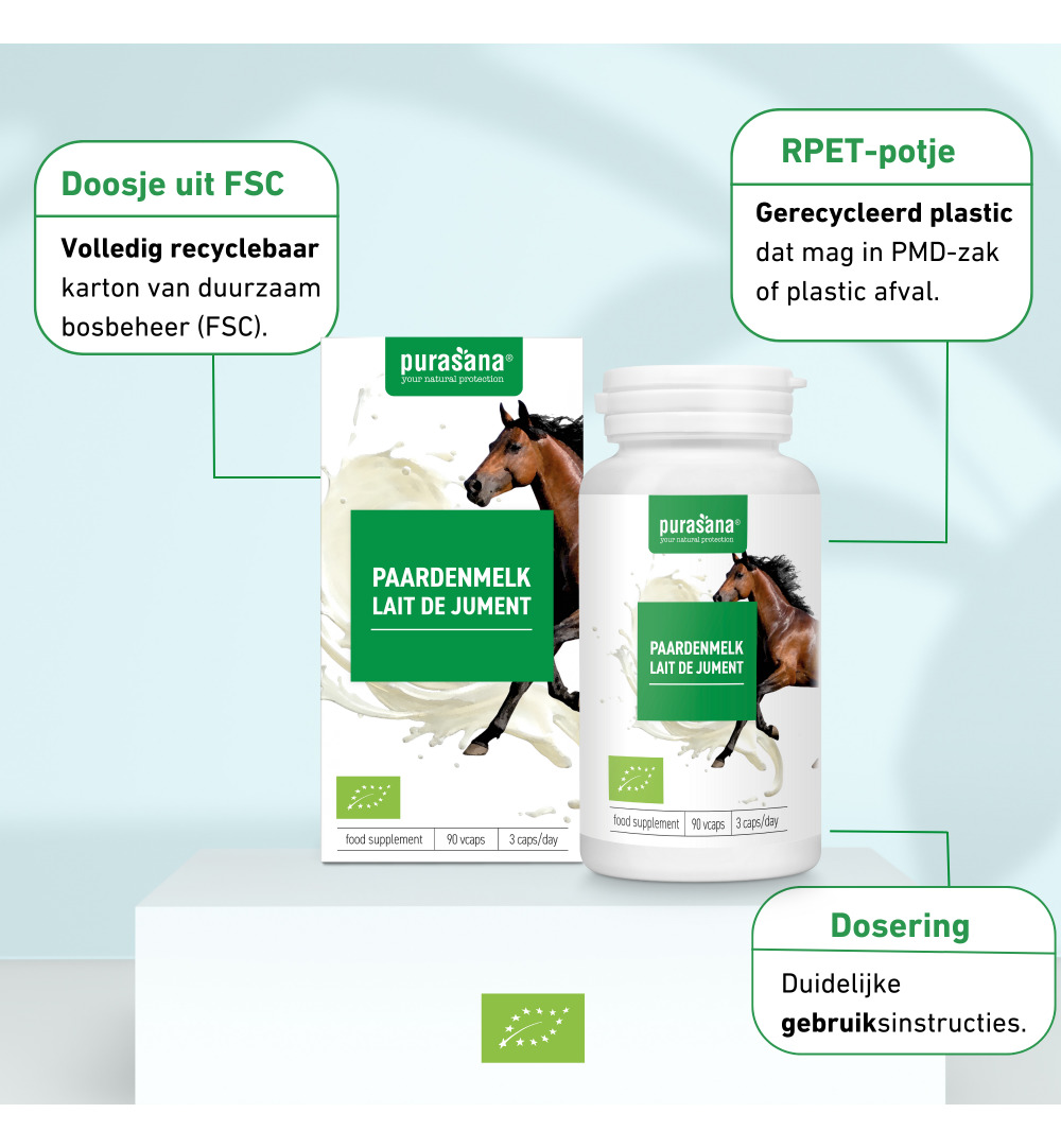 Purasana Paardenmelk Bio (90 vega capsules)