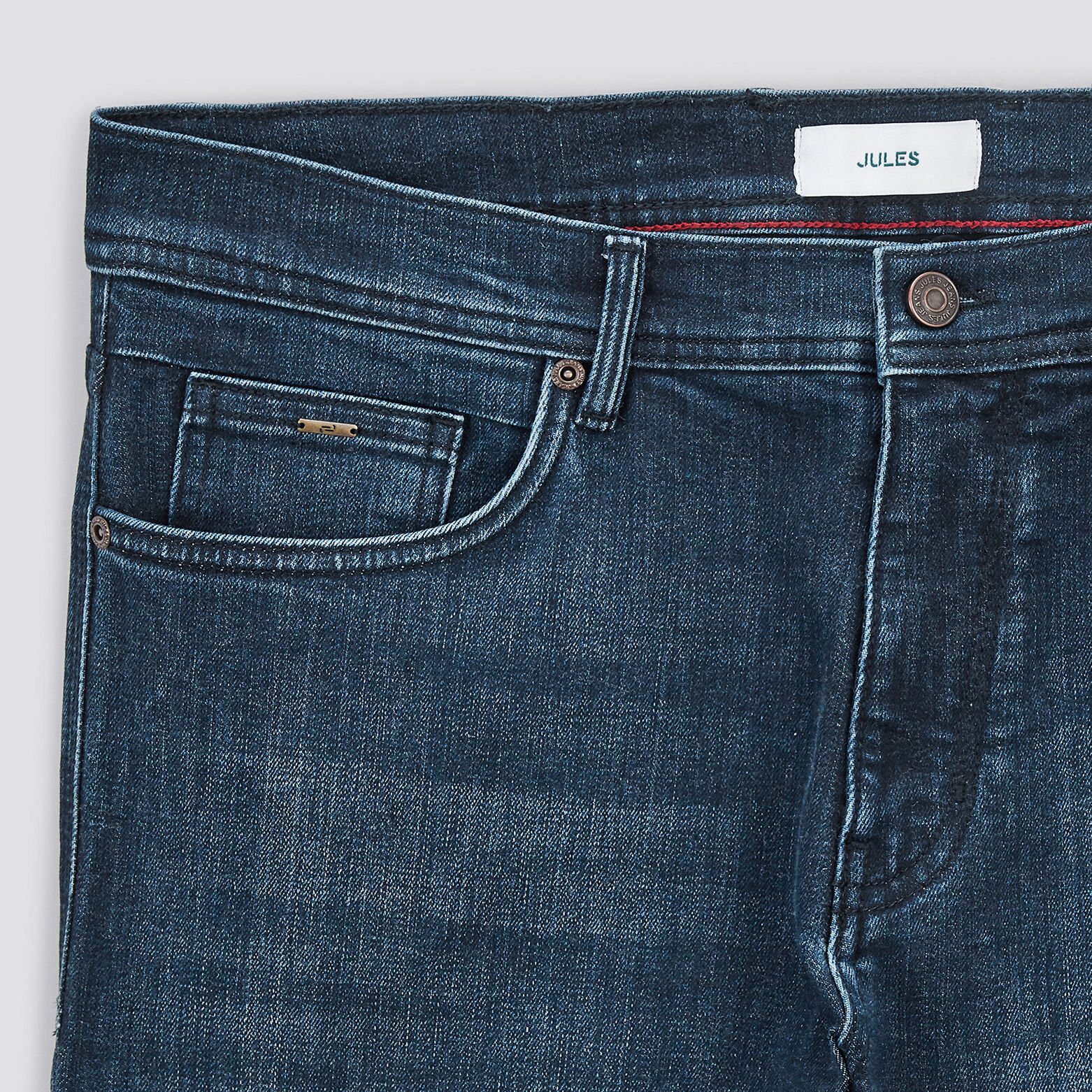 Jean straight intérieur doux Bleu